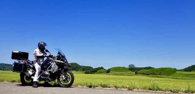Japan motorcycle tour ninjatours Mt tazawa lake beautiful vista view plains  bmw R1250 GS