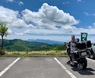 Japan motorcycle tours ninjatours matsumoto tokyo parking area with motorcycle