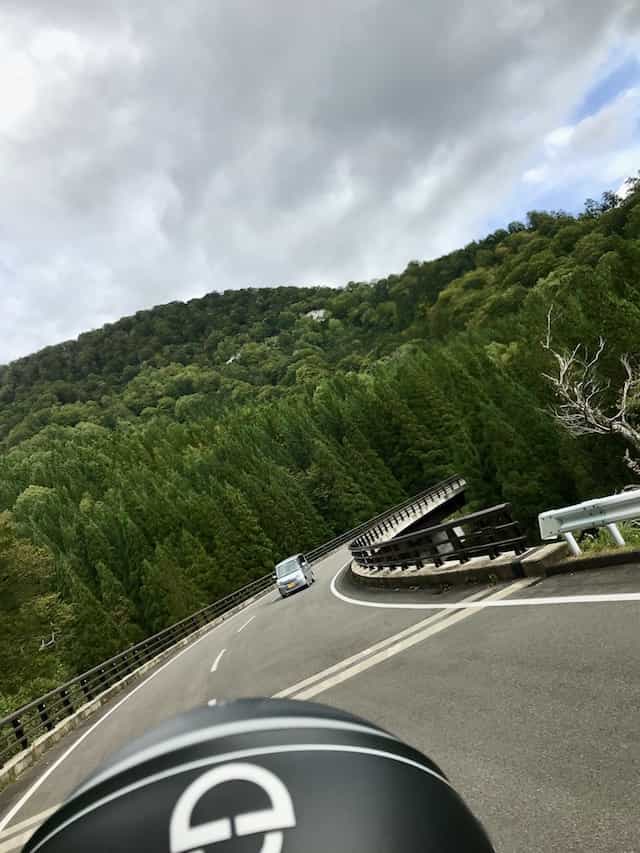 Japan motorcycle tours ninjatours Hachimantai Naruko onsen curvy road
