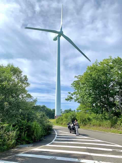 Japan motorcycle tours ninjatours kawamata aizu onsen windmill by road
