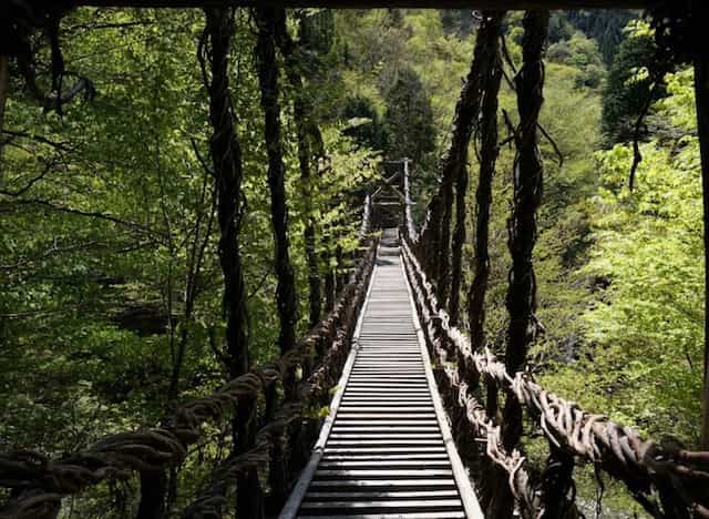 Japan motorcycle tour ninjatours Tokushima nijo kazurabashi vine bridge