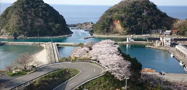 Japan motorcycle tours ninjaours funaya islands with hairpin turn