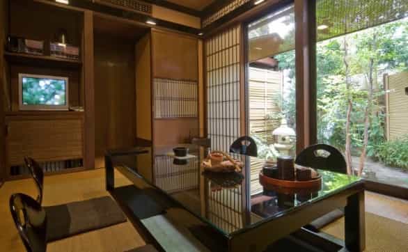 Japan Motorcycle tour ryokan Matsumoto  bedroom with terrace