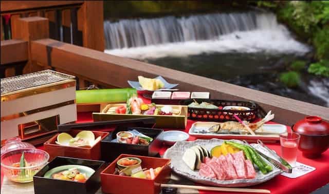 Japan motorcycle tours ninjatours kawamata aizu onsen ryokan kaiseki ryori dinner