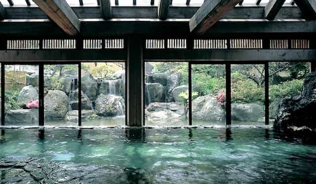 Japan motorcycle tour ninjatours ryokan Fukui onsen hot springs indoor
