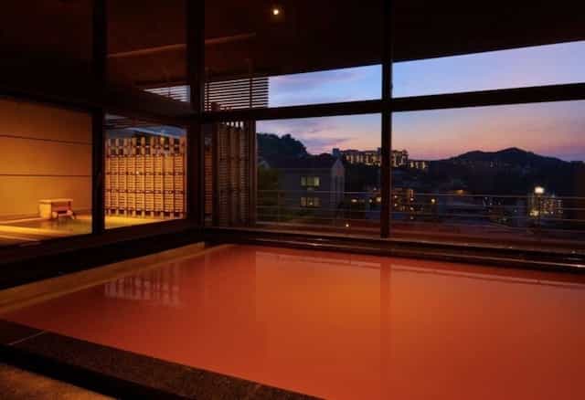 Japan Motorcycle Tours  Arima Onsen Ryokan hot springs bath