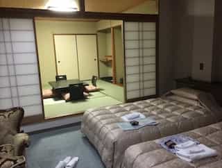 Japan motorcycle tour ninjatours ashizukuri kochi ryokan bedroom traditional