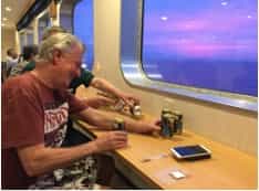 Japan motorcycle tour ninjatours tokushima ferry onboard view