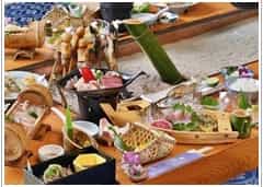 Japan motocycle tours ninjatours Iya ryokan onsen hot springs dinner service