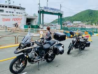 Japan motorcycle tour ninjatours Shimizu boat ferry
