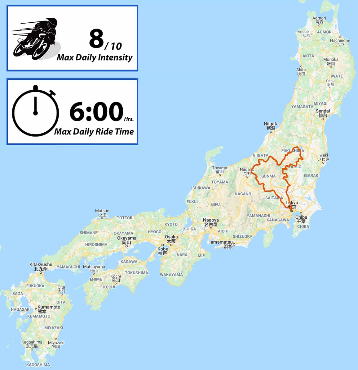 motorcycle map japan riders alps ninjatours