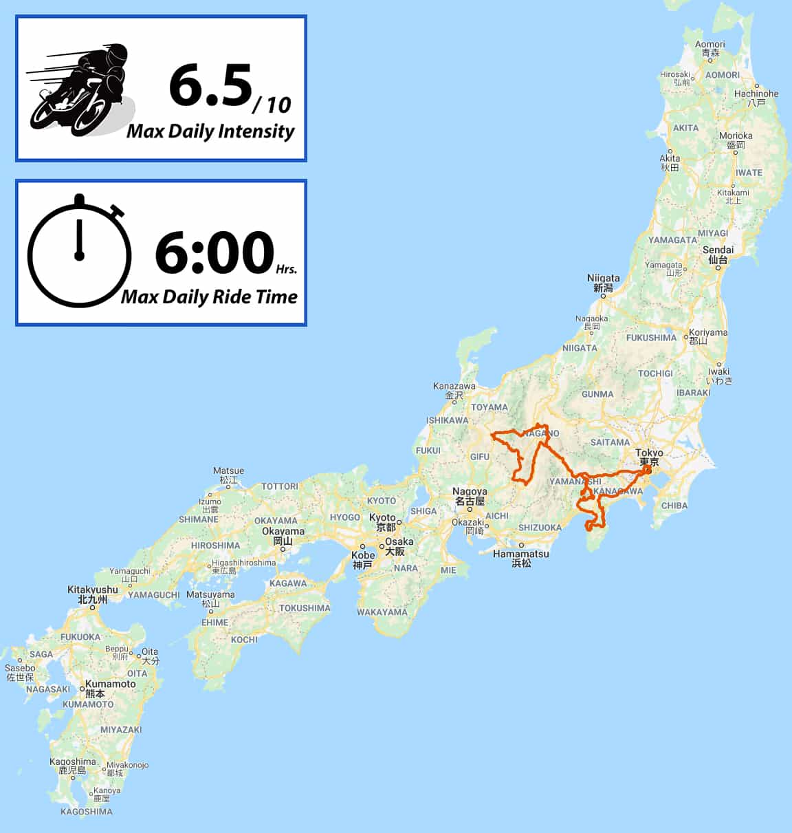 motorcycle map japan balanced ride matsumoto izu