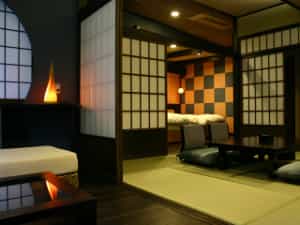 Ninjatours accommodations Matsunoyama ryokan bedroom view